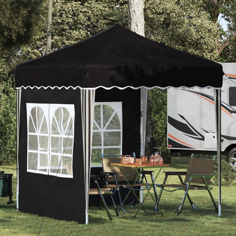 Tente de fête pop-up 195 x 195 x 245 cm Noir Tissu Oxford 637669637669