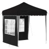 Tente de fête pop-up 195 x 195 x 245 cm Noir Tissu Oxford 637669637669