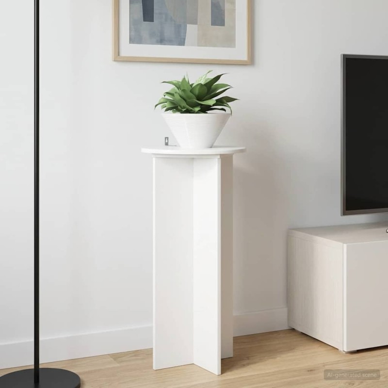 Support de Plante 2 pcs Blanc brillant 40 x 40 x 80 cm 637672637672
