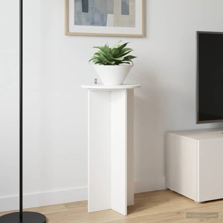 Support de Plante 2 pcs Blanc brillant 40 x 40 x 80 cm 637672637672