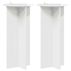 Support de Plante 2 pcs Blanc brillant 40 x 40 x 80 cm 637672637672