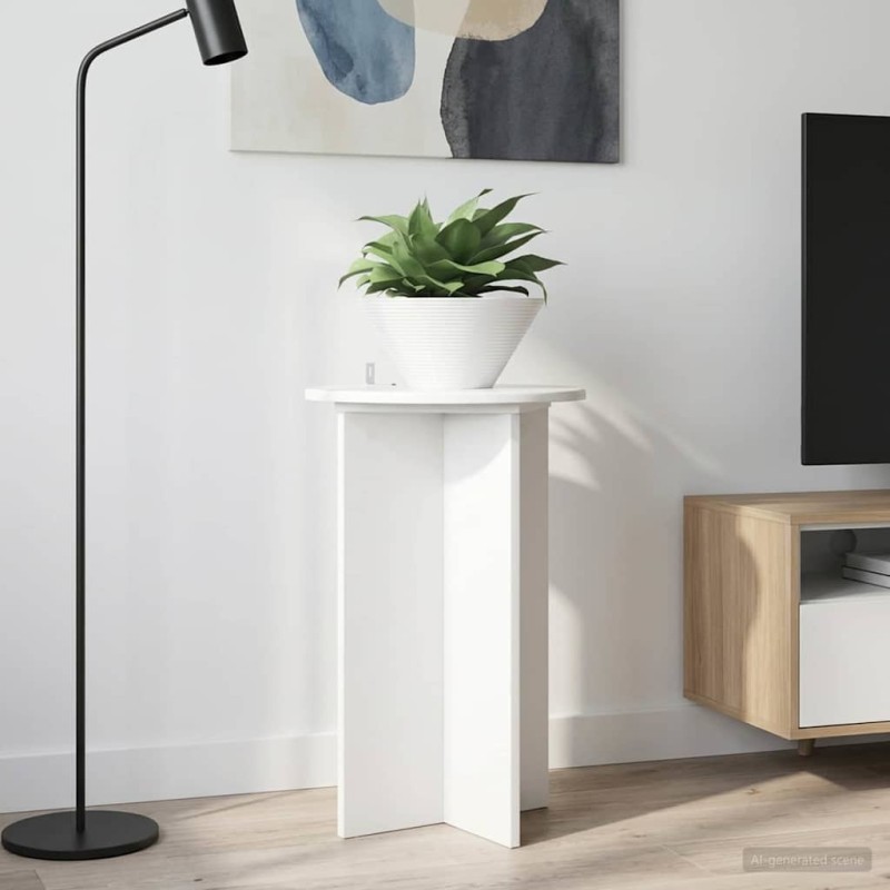 Support de Plante 2 pcs Blanc brillant Ø40 x 60 cm 637673637673