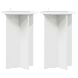 Support de Plante 2 pcs Blanc brillant Ø40 x 60 cm 637673637673