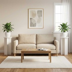 Support de Plante 2 pcs Blanc brillant Ø40 x 100 cm 637675637675