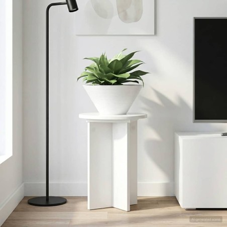 Support de Plante 2 pcs Blanc brillant Ø29,5 x 40 cm 637676637676