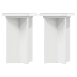 Support de Plante 2 pcs Blanc brillant Ø29,5 x 40 cm 637676637676