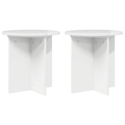 Support de Plante 2 pcs Blanc brillant 40 x 40 x 40 cm 637677637677