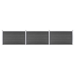 Ensemble de panneau de clôture WPC 526x105 cm Noir   637682637682