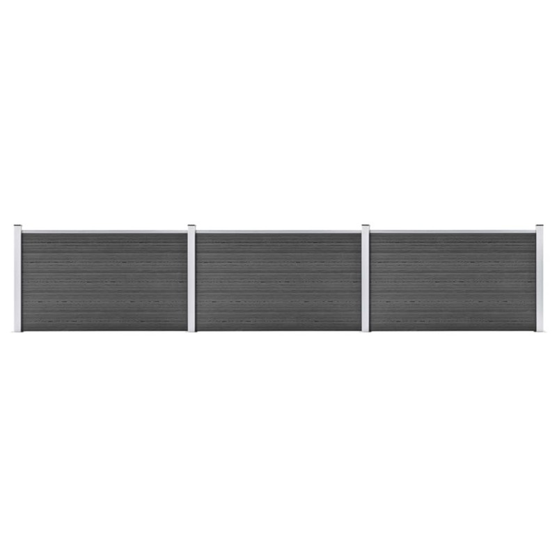 Ensemble de panneau de clôture WPC 526x105 cm Noir   637682637682