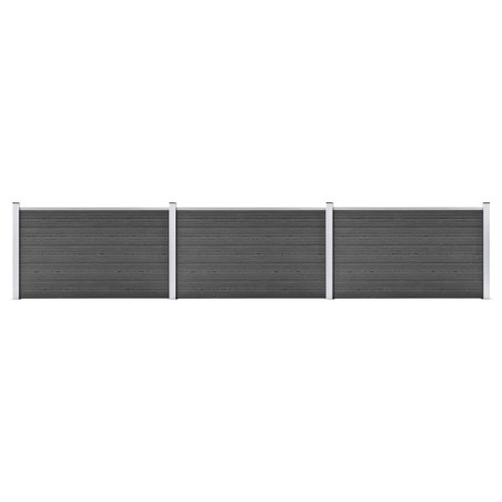 Ensemble de panneau de clôture WPC 526x105 cm Noir   637682637682