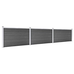 Ensemble de panneau de clôture WPC 526x105 cm Noir   637682637682
