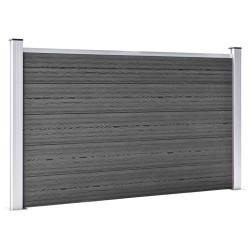 Ensemble de panneau de clôture WPC 526x105 cm Noir   637682637682