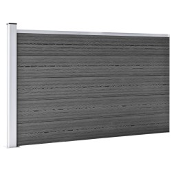 Ensemble de panneau de clôture WPC 526x105 cm Noir   637682637682
