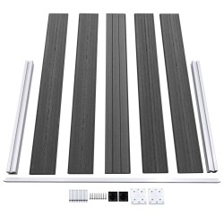 Ensemble de panneau de clôture WPC 526x105 cm Noir   637682637682