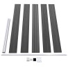 Ensemble de panneau de clôture WPC 526x105 cm Noir   637682637682