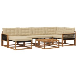 Ensemble de canapés d'extérieur 7 pcs Naturel et Beige 637684637684