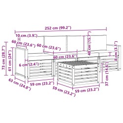Ensemble de canapés d'extérieur 5 pcs Naturel et Anthracite 637690637690