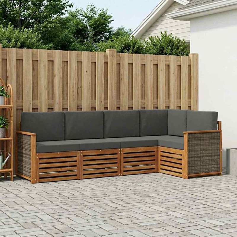 Ensemble de canapé d'angle 4 pcs Naturel et Anthracite 637691637691