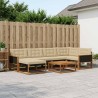 Ensemble de canapés d'extérieur 7 pcs Naturel et Beige 637692637692