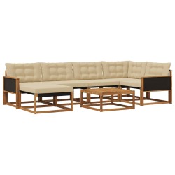 Ensemble de canapés d'extérieur 7 pcs Naturel et Beige 637692637692