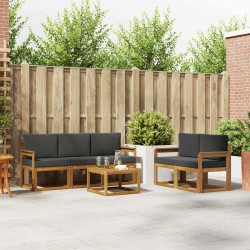 Ensemble de canapés d'extérieur 6 pcs Naturel et Anthracite 637693637693