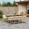 Ensemble à manger de jardin et coussins 9 pcs beige Poly rotin 637702637702