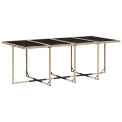 Ensemble à manger de jardin et coussins 9 pcs beige Poly rotin 637702637702
