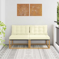 Sofa de milieu extérieur Bois d'acacia massif et Textilène 637704637704