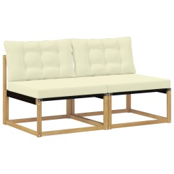 Sofa de milieu extérieur Bois d'acacia massif et Textilène 637704637704