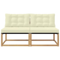 Sofa de milieu extérieur Bois d'acacia massif et Textilène 637704637704