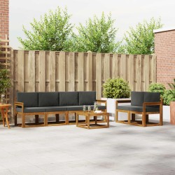 Ensemble de canapés d'extérieur 7 pcs Naturel et Anthracite 637705637705