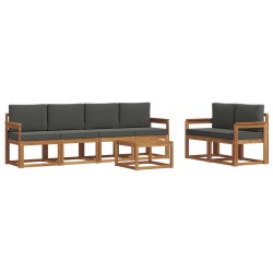 Ensemble de canapés d'extérieur 7 pcs Naturel et Anthracite 637705637705