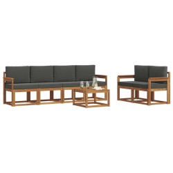 Ensemble de canapés d'extérieur 7 pcs Naturel et Anthracite 637705637705