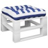 Coussin de palette rayure bleue/blanche 58x58x10 cm tissu 637707637707