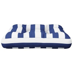 Coussin de palette rayure bleue/blanche 58x58x10 cm tissu 637707637707