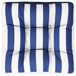 Coussin de palette rayure bleue/blanche 58x58x10 cm tissu 637707637707
