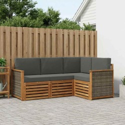 Ensembles de canapés avec coussin 4 pcs Bois d'Acacia Massif 637708637708