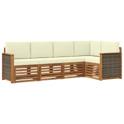Ensemble de canapé d'angle avec coussin 4 pcs Naturel et Crème 637709637709