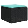 Salon de jardin 6 pcs avec coussins noir résine tressée 637711637711
