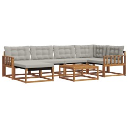 Ensemble de canapés d'extérieur 7 pcs Gris Naturel et Clair 637714637714