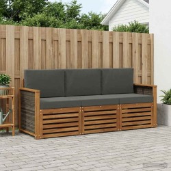 Ensembles de canapés avec coussin 3 pcs Bois d'Acacia Massif 637718637718