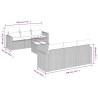 Salon de jardin avec coussins 7 pcs gris clair résine tressée 637719637719