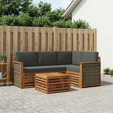 Ensemble de canapés d'extérieur 5 pcs Naturel et Anthracite 637722637722