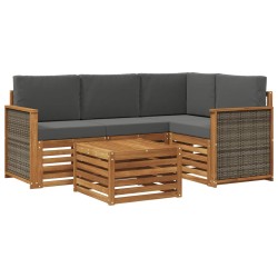 Ensemble de canapés d'extérieur 5 pcs Naturel et Anthracite 637722637722