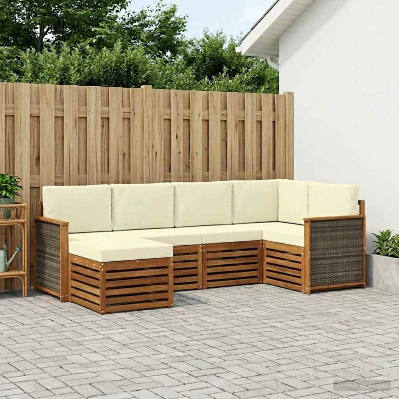 Ensemble de canapé d'angle avec coussin 5 pcs 637723637723