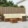 Ensemble de canapé d'angle avec coussin 5 pcs Naturel et Crème 637724637724