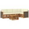 Ensemble de canapé d'angle avec coussin 5 pcs Naturel et Crème 637724637724