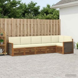 Ensemble de canapé d'angle avec coussin 5 pcs Naturel et Crème 637725637725