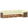 Ensemble de canapé d'angle avec coussin 5 pcs Naturel et Crème 637725637725