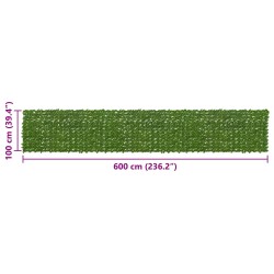 Écran de balcon avec feuilles Vert et jaune 600 x 100 cm 637728637728
